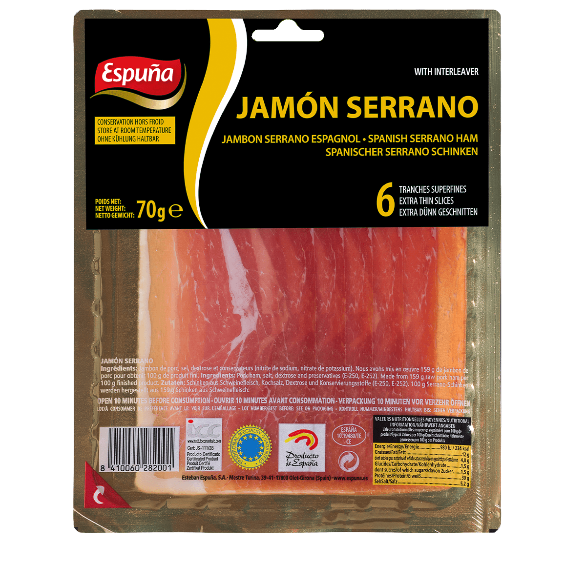 Pernil serrano fines llesques 70g