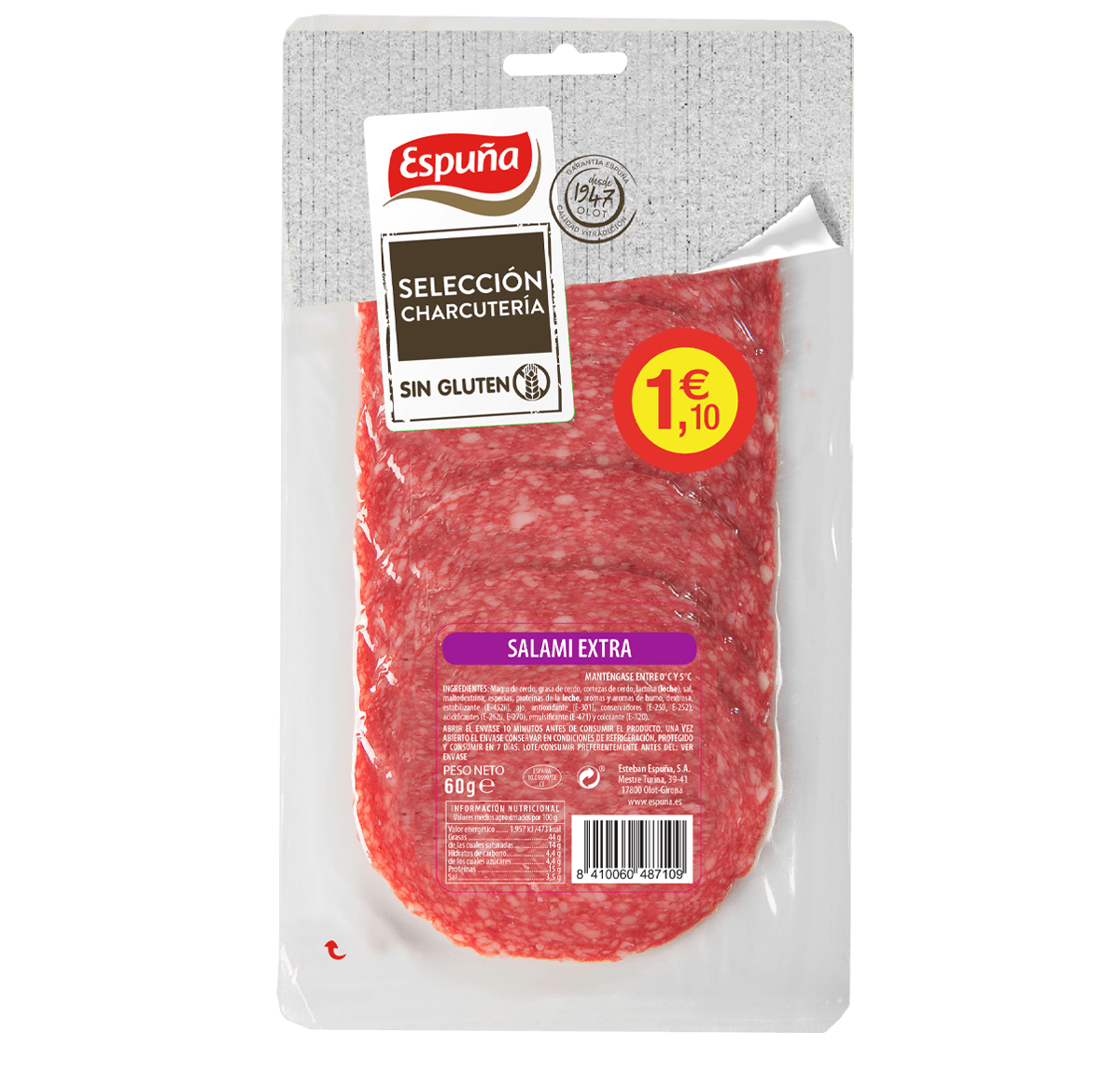 Salami llesques 60g - flash