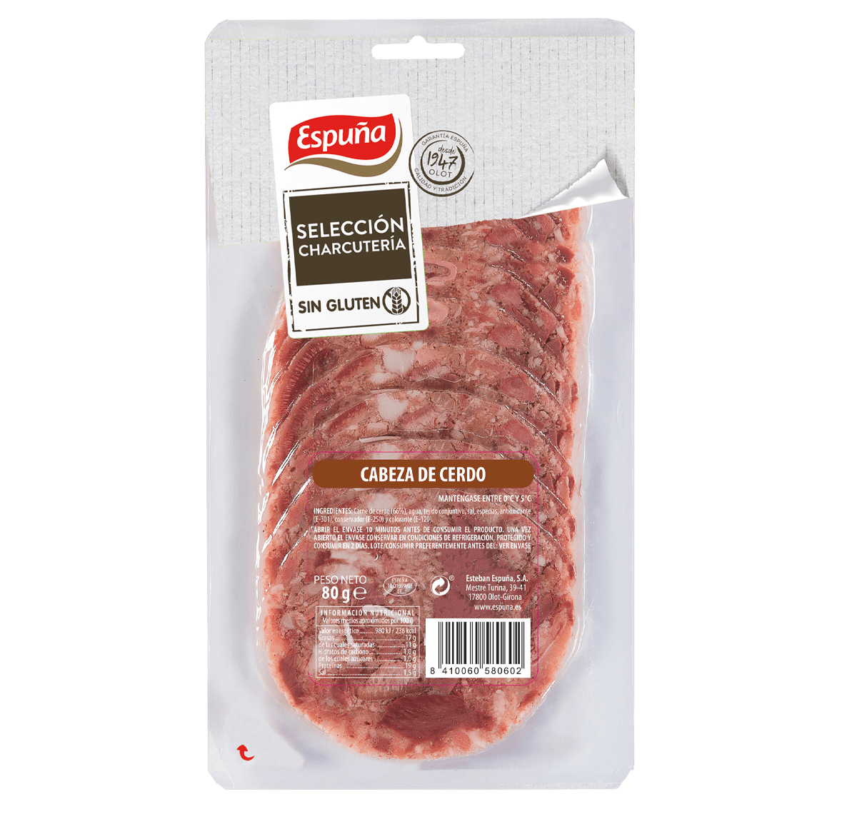 Cap de porc llesques 80g