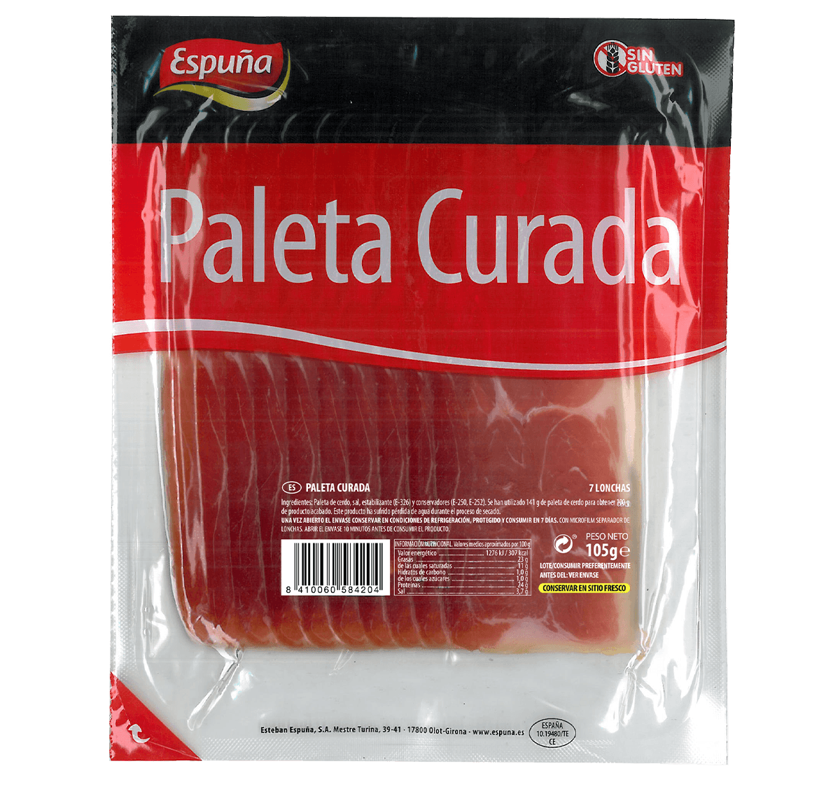 Espatlla curada llesques 105g