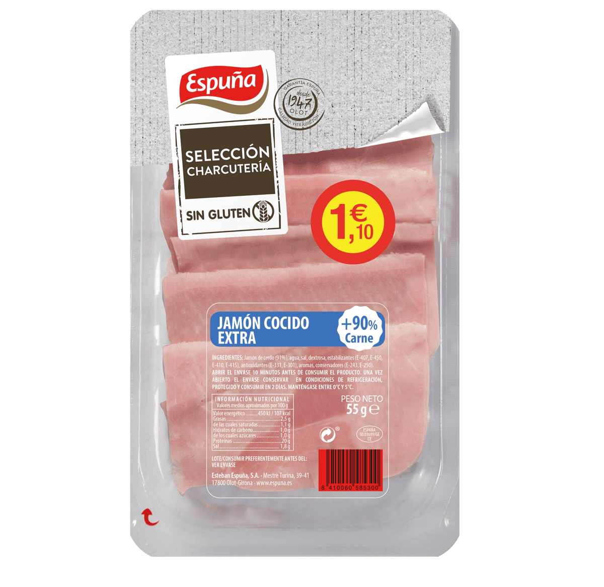 Pernil cuit llesques 55g - flash