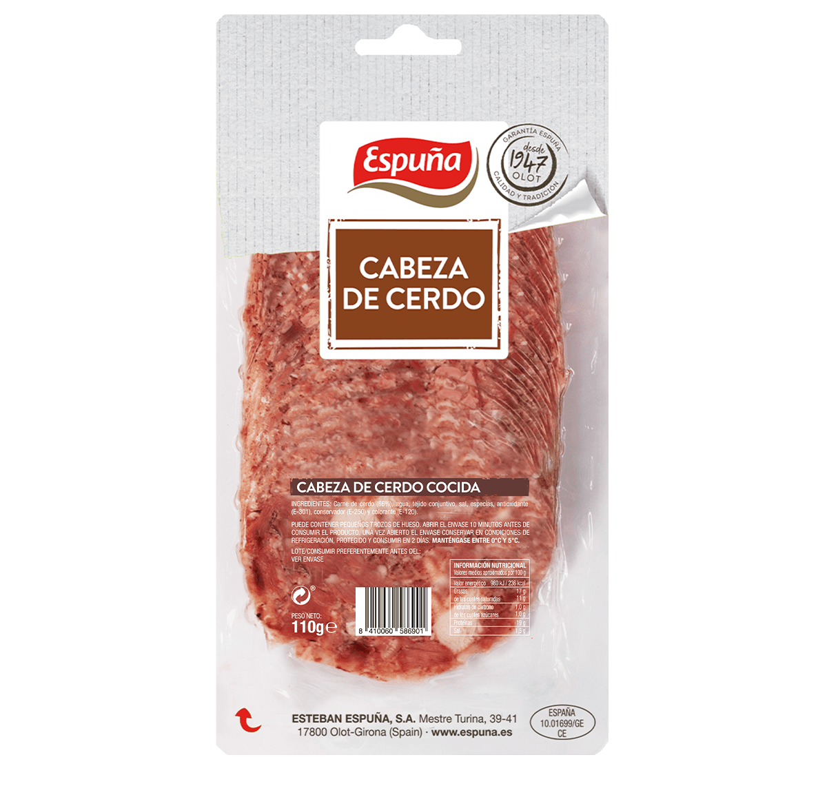 Cap de porc llesques 110g