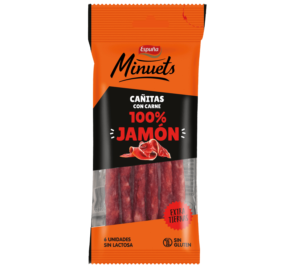 Minuets cañitas pernil 40g